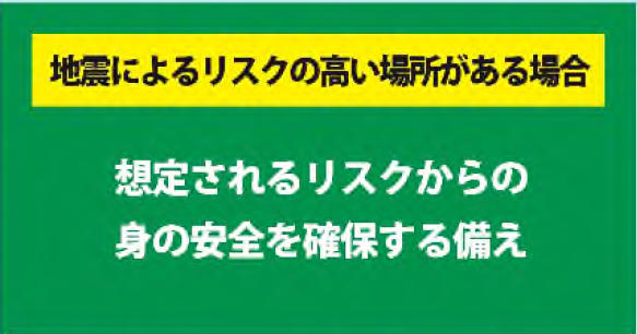 地震によるリスクの高い場所がある場合の想定されるリスクから身の安全を保全する備え
